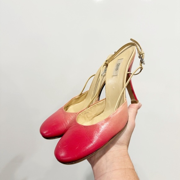 Prada Vintage Ombré Pink Slingback Pump Heels - Picture 15 of 16